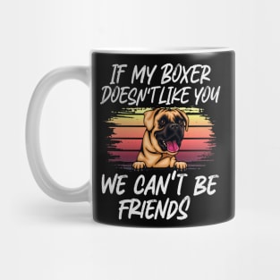 Boxer Dog Owner Dog Lover Funny Quote Retro sunset Mug